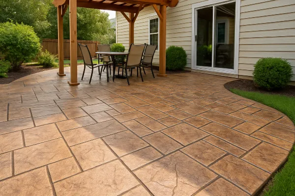 a stamped concrete patio from Mr. Concrete Construction San Antonio in San Antonio, TX  Concrete Contractor near me
