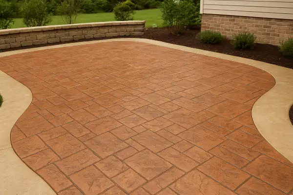 a brand new stamped concrete patio finished from Mr. Concrete Construction San Antonio in San Antonio, TX - Concrete slab for new sheds a brand new stamped concrete patio finished from Mr. Concrete Construction San Antonio in San Antonio, TX - Concrete slab for new sheds