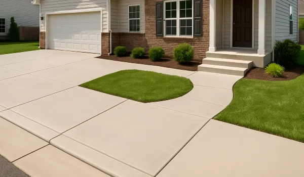 a concrete porch and sidewalk from Mr. Concrete Construction San Antonio in New Braunfels, TX - New Braunfels TX