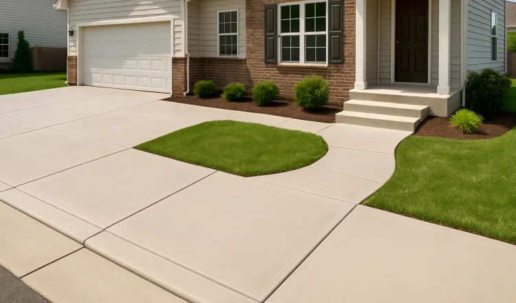 a concrete porch and sidewalk from Mr. Concrete Construction San Antonio in New Braunfels, TX - New Braunfels TX