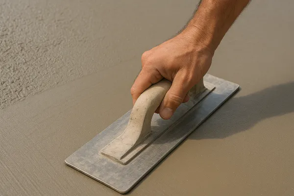 a hand trowel being used on a fresh cement slab from Mr. Concrete Construction San Antonio in Schertz, TX - Schertz TX a hand trowel being used on a fresh cement slab from Mr. Concrete Construction San Antonio in Schertz, TX - Schertz TX